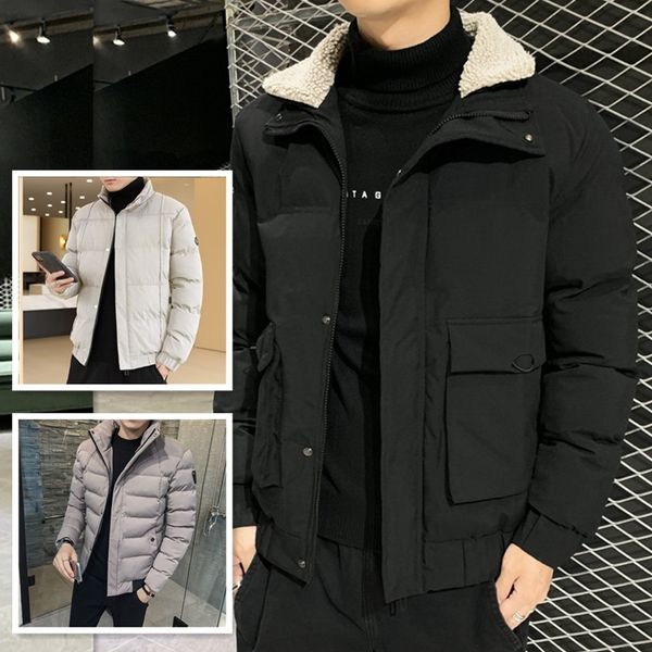 

vogn fall-new long down jackets men down hoodedparkas winter jacket coats mens thickening thermal parkas coat mens cotton parkas overcoat, Black