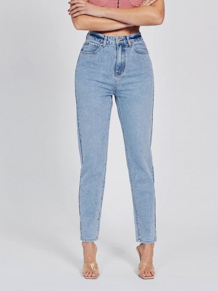 

tall washed straight leg jeans w040#, Blue