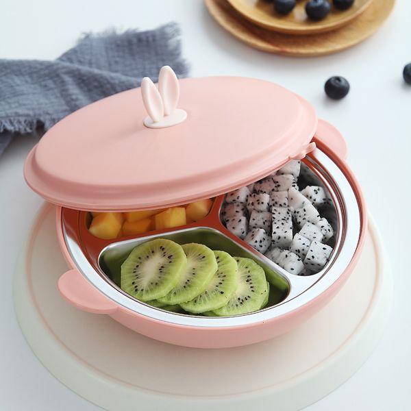 

304 stainless steel lunchbox children cartoon bento box grids heat insulation anti-fire wounds food container services