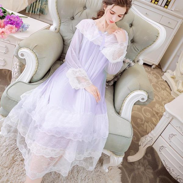 

women's sleepwear princess nightdress female sleepdress pink solid color lace women nightgowns style sleep wear soft modal homewear1, Black;red