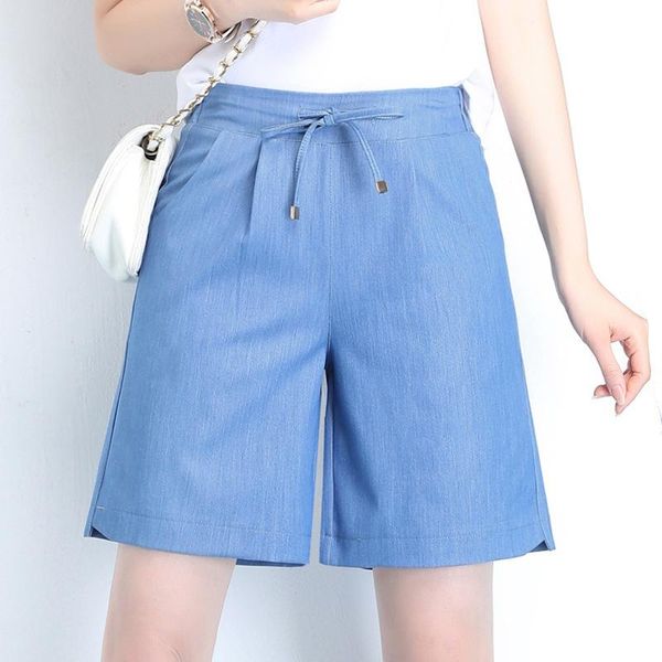 

tencel cotton linen summer shorts women's loose wide leg pants thin high waist 3xl 4xl plus size women's short pants t80125, White;black