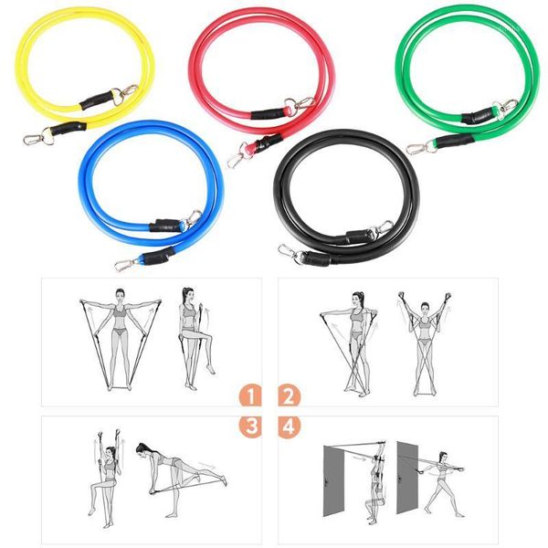 

14pcs resistance bands set workout fitness exercise tube bands door anchor ankle straps cushioned handles yoga resistance1