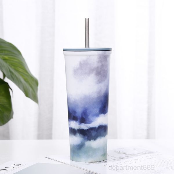 

680ml stainless steel cups with lids straws double walled inslulated pint tumblers 23oz coffee tea mugs office water bottles owd2298