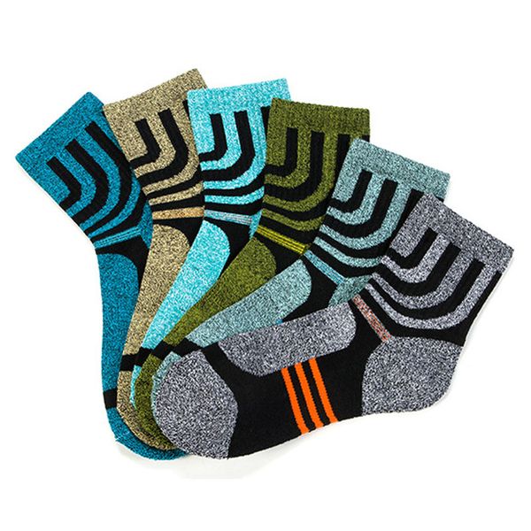 

mens anklets combed cotton thicken men socks fashion winter warm sock towel sock 6 pairs/lot, Black