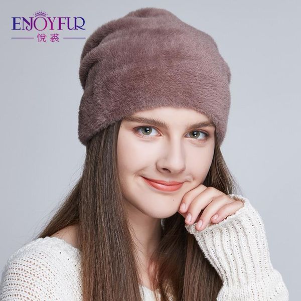 

beanie/skull caps enjoyfur women's hats for winter imitate wool soft thick style casual female women, Blue;gray
