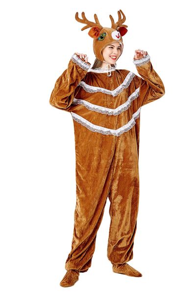 

men women christmas elk cosplay mascot costume christmas high end tracksuit christmas costumes party cosplay unisex, Black;red