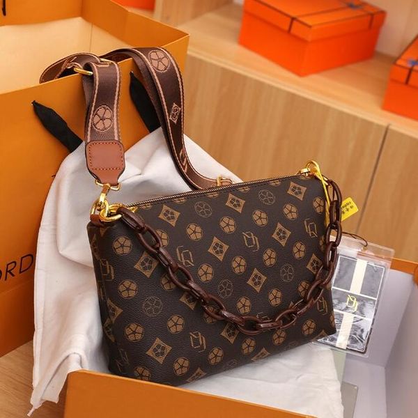 

2022 designers leather women shoulder bags crossbody luxury handbags clutch purses ladies wallets tote gold silver coffee chain bag