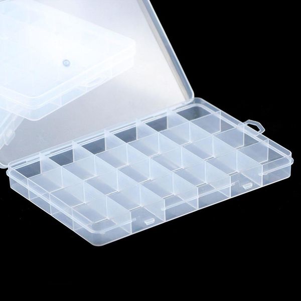 

jhnby пластиковый прямоугольник 24 сетка отсеком для хранения big box серьги кольцо ювелирных изделий бисер дело контейнер дисплей diy аксес