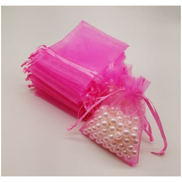 

200pcs dark pink fashion jewelry bag organza gift bags small drawstring bags fabric bag women for jewelry packaging display diy f wmteay