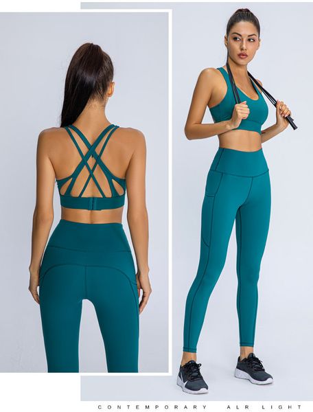 

naked-feel yoga set 2pcs fitness suits sports hip up leggings high impact bras women gym clothing workout sets nylon sportswear c0123, Gray