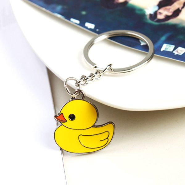 

new animal keychain yellow ducks key chain brand ring llaveros mujer key holder trinket jewelry wedding gift chaveiro so, Slivery;golden