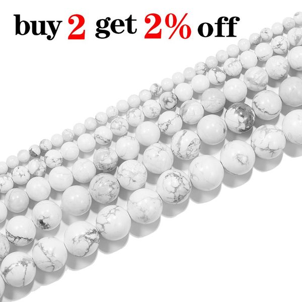 

1strand lot 4 6 8 10 мм белый whilete бирюзы круглые свободные прокладки натуральные каменные бусины для diy браслетов ювелирные изделия пос