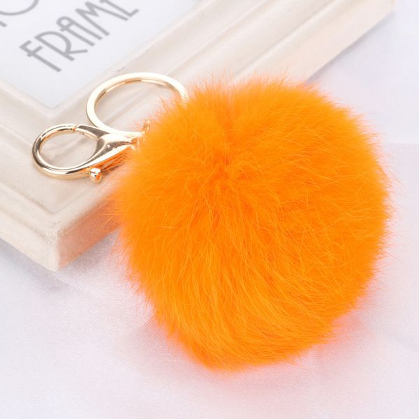 

plush 24 colors 8cm rabbit fur ball soft chain for key ring bag pendant car keychain, Silver