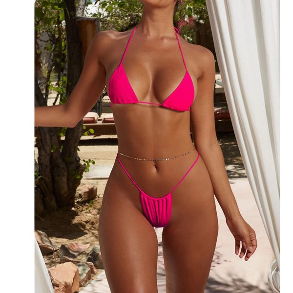 

brazilian micro bikini mini thong bikinis swimsuit maillot femme bikinis invisible string swimwear neon green swim suit t200708, White;black
