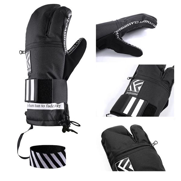 

зимние лыжные спортивные перчатки снегоходная снежная перчатка водонепроницаемый сноуборд перчатки с ветрозащитными теплыми и комфортными jl, Black