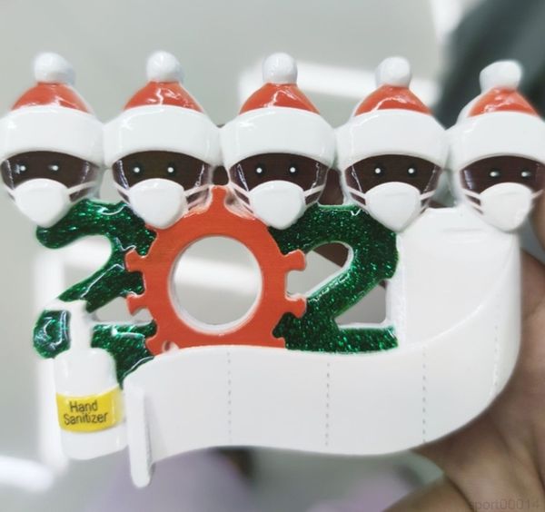 

2020 quarantine christmas birthdays personalized survived family of 2/3/4/5/6/7 ornament with face masks and hand sanitized decorations a10