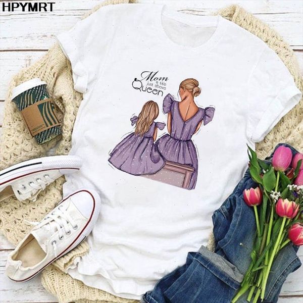 

t shirts women mom a title just above queen female mother cartoon ladies t shirt womens short sleeve graphic tshirt clothes, White