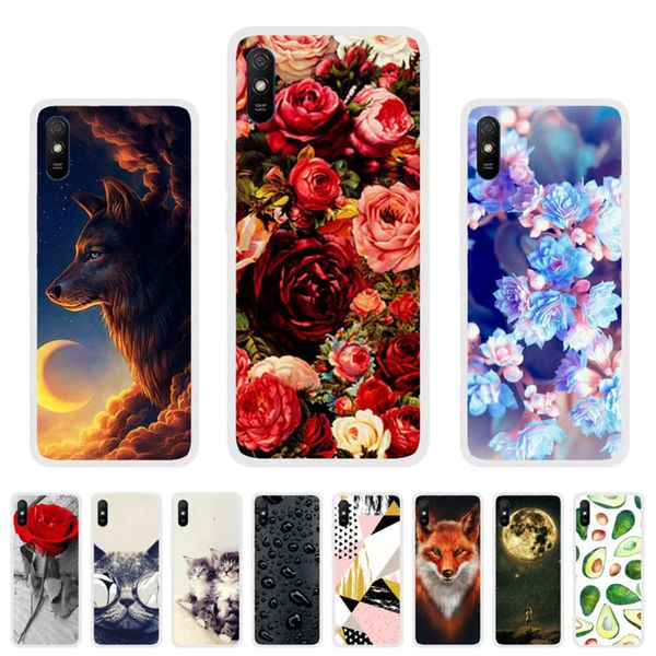 

hongmi 9a silicone cover, hongmi 9a cat and animal pattern silicone cover, tpu soft covervfe1
