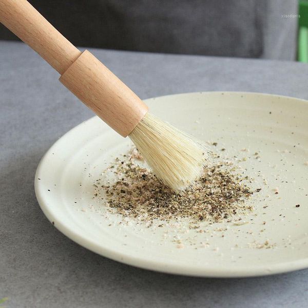 

household kitchen brush barbecue oil brush round handle bristle brushes flat pastry baking kitchen cooking1