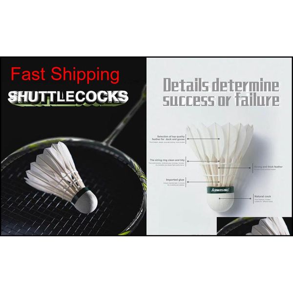 

12pcs/lot for 500 badminton goose feather shuttlecock speed 77 durable badminton ball for qyluvu home2006