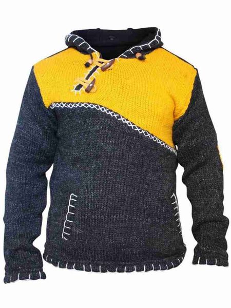 

2021 new male fashion explosions contrast couture long sleeve with hoodie jacket 7gdy, Black