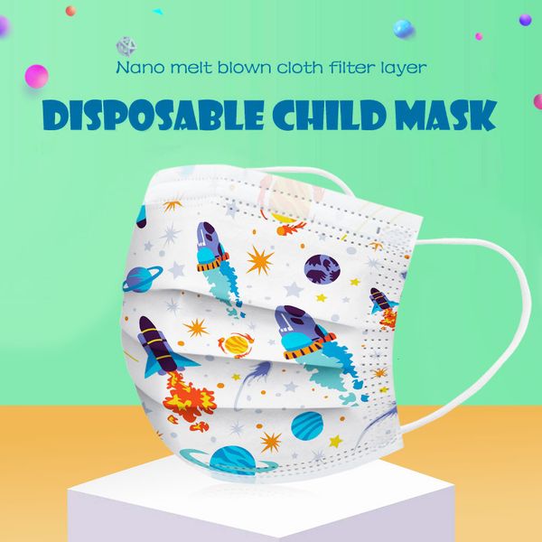 

printed children kids disposable in 3 stock layers dustproof facial protective cover masks set anti-dust orignal maskmm