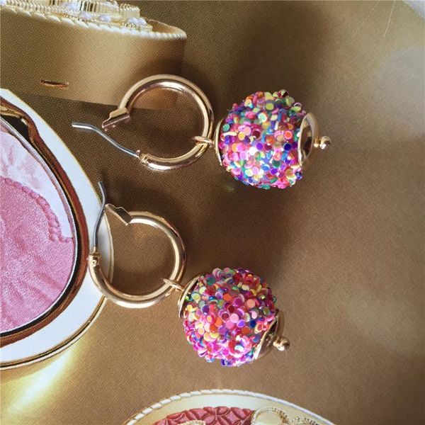 

hoop & huggie 2021 super cute fruit multi color small ball charm earrings for girl romantic school party summer decoration accessory, Golden;silver