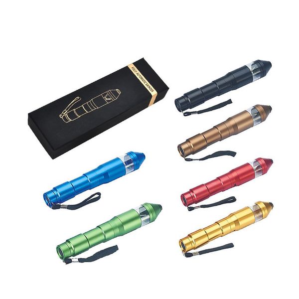 Novo estilo de caneta em forma de liga de alumínio moedor de cigarro moedor elétrico 5 cores 16 cm moedor de fumar acessórios para fumar atacado