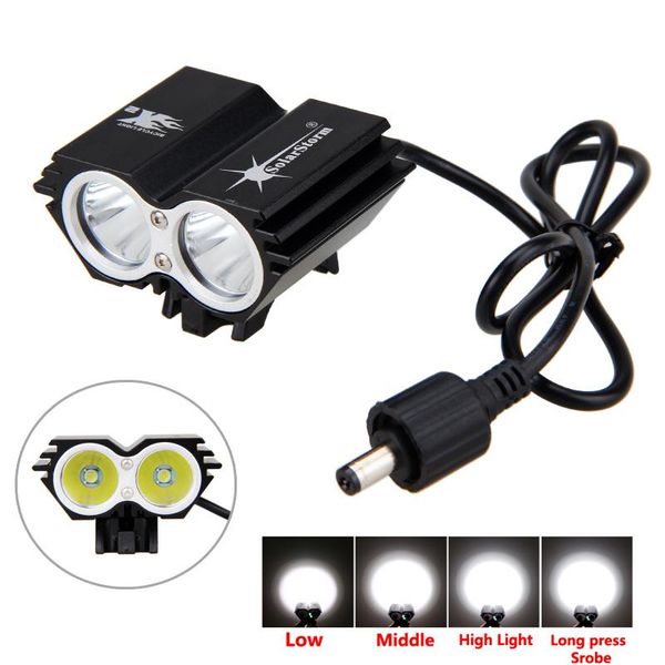 

bike lights solarstorm led light 5000lumens 2x xm-l u2 cycling head lamp bicycle headlight+6400mah battery+rear