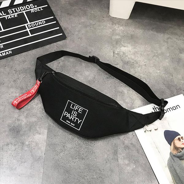 

canvas shoulder bags zipper small sports workout waist bum bags casual harajuku belt with ribbon designer mini pouch purse