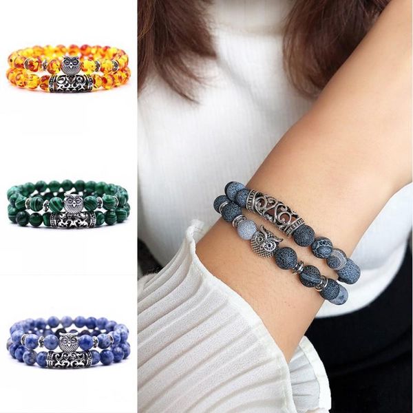 

animal owl yoga new stone design creative natural bangle bracelet women and men charm bracelet fashion accessories 11 styles
