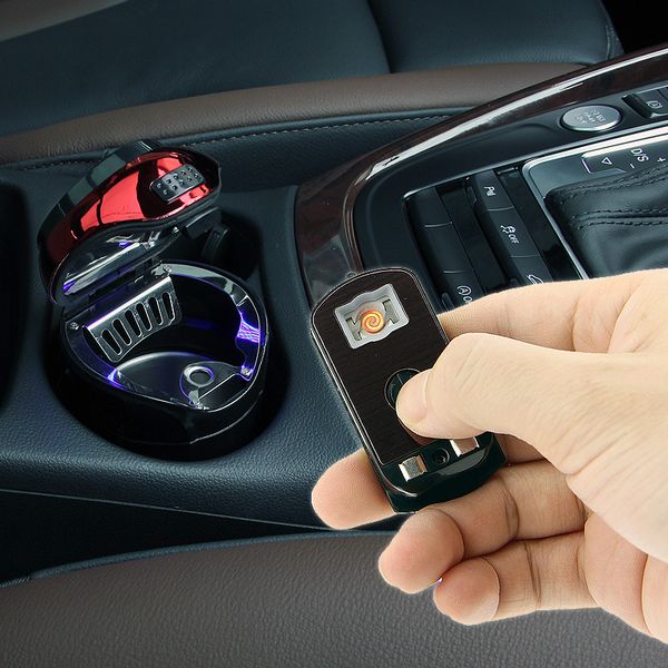 

car ashtray cigarette lighter led light auto cigarette smoke ashes holder for car flame retardant ash tray car accessories