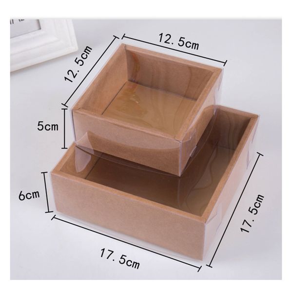 

10шт прозрачная бумажная коробка с окном бумаги подарочная коробка торт конфета упаковка для домашней вечеринки прозрачная крышка в пользу f