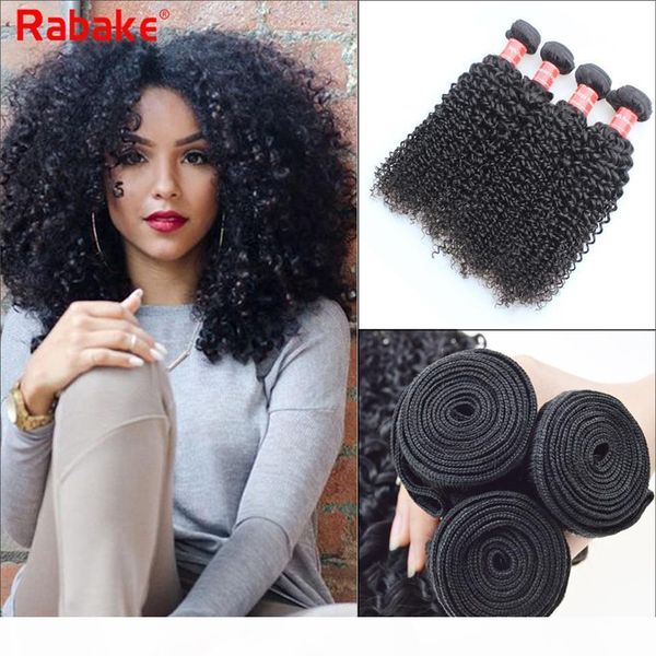 

rabake peruvian curly human hair weaves 100% virgin unprocessed 8a brazilian malaysian indian peruvian jerry kinky curls hair extensions, Black