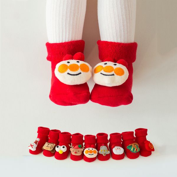 

christmas lovely non-slip room socks cartoon doll baby crawling toddler shoes socks winter baby thickened red floor socks vtky2076