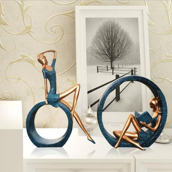 

girls home decoration accessories girls christmas gift european style resin crafts reading ornaments art living room home decor1