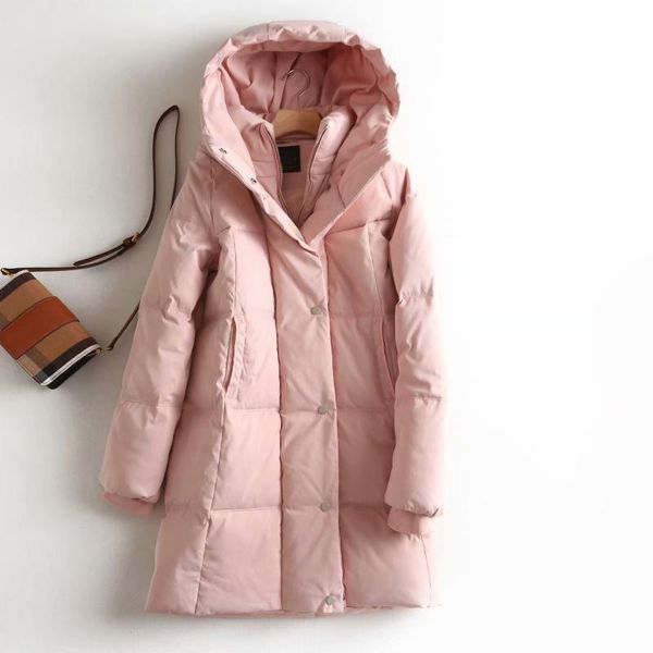 

edition wholesale women's clothing in the fall and winter of 2021 - the new pink in long hooded women down jacket coat, Black