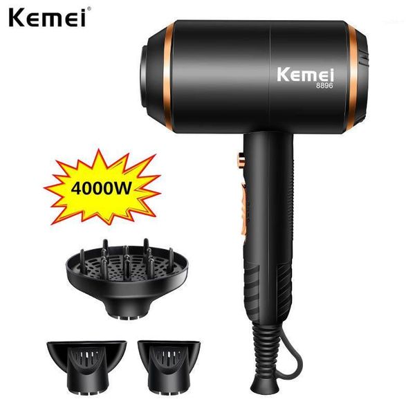

electric hair brushes kemei professional dryer 4000 wind power powerful blow /cold air hairdryer barber salon tools 210-240v1