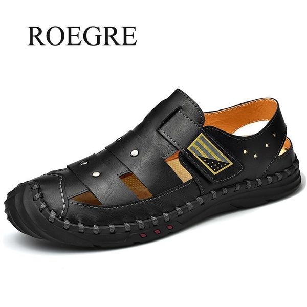 

classic mens gladiator sandals summer comfortable mens beach sandals basic outdoor male summer slippers romano boys loafers y200404, Black;red