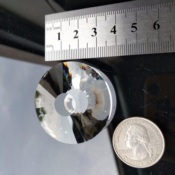 

2pcs new ufo suncatcher center solid clear glass chandelier crystal prism pendant diy lamp part ornament party garland 1 hole 40mm h bbyjru