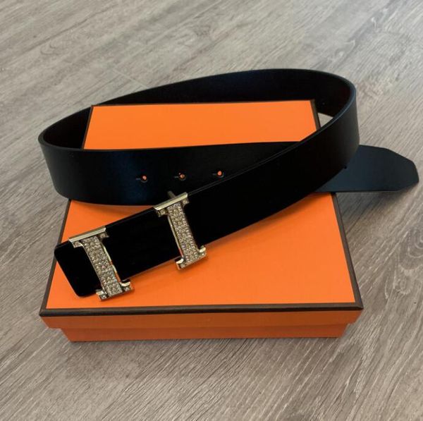 

designer belt men gold h big buckle belt women luxurys fashion gurtel cintures genuine cowhide belts classic waistband, Black;brown