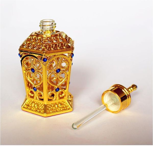 

1pc 10ml vintage metal perfume bottle arab essential oils dropper bottle container middle east ing decorat qylnef