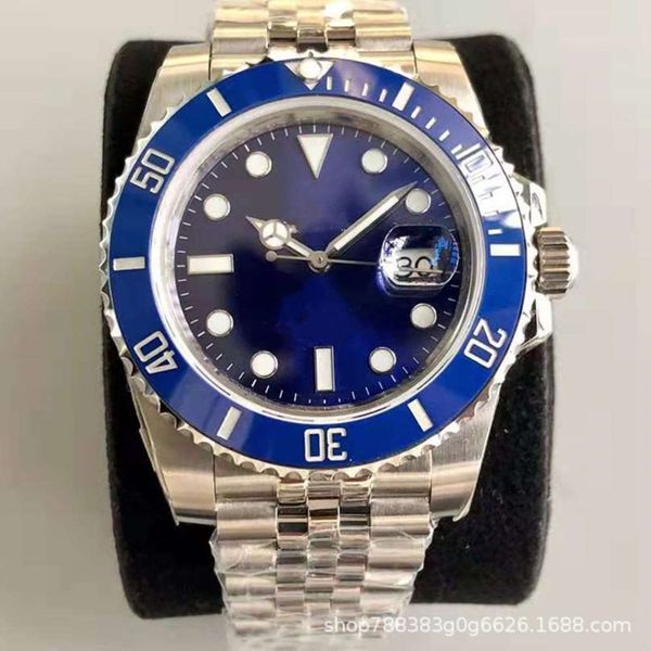 

same ring mouth five baht steel strap diving men's super blue luminous watch