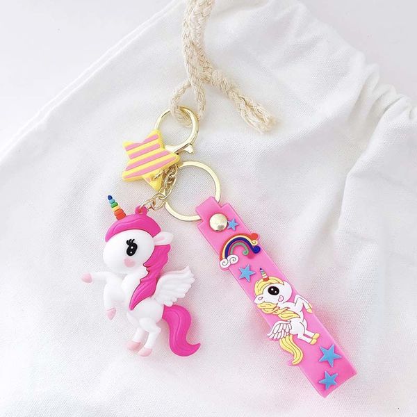 

charms pendant new keychain super bag cute unicorn handbag accessory purse ornament rainbow horse fur key chain53bc, Silver