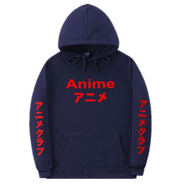 

2020 new casual fleece hoodie anime japanese words red white black letter printed hody sweatshirt cotton hodie pullover hoody