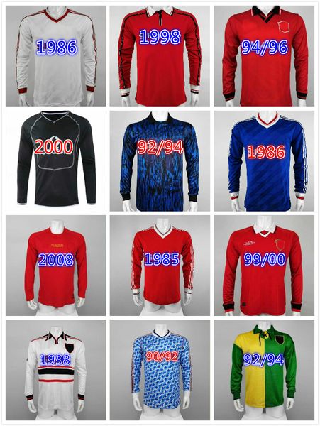 

long robson hughes mcclair retro manchester 1990 92 united away football shirts 90 92 vintage soccer jerseys utd camiseta sharpe paul ince, Black;yellow