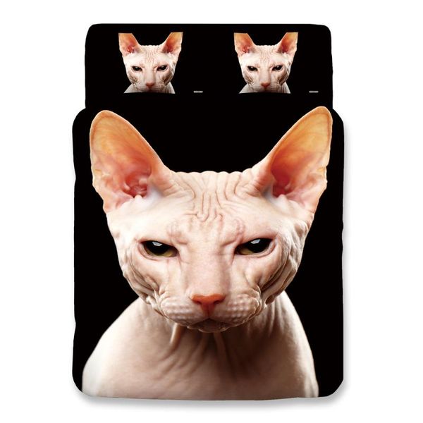 

3d кошка постельные принадлежности twin full  king coit coit coit cover мультфильм подушка для одинарной двойной черный пододеяльник на