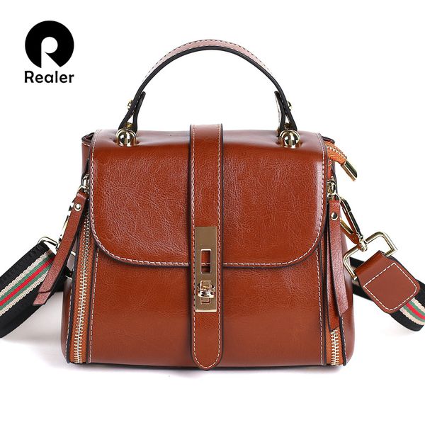 

realer women handbags crossbody bag with handle retro leisure luxury tote bag designer female leather shoulder bag for lady c0121