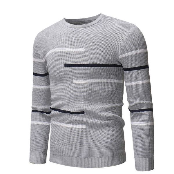 

zogaa men's jerseys warm knitted shirt shredded round neck striped cotton casual clothing crocheted pullovers'wool d8x5, Black