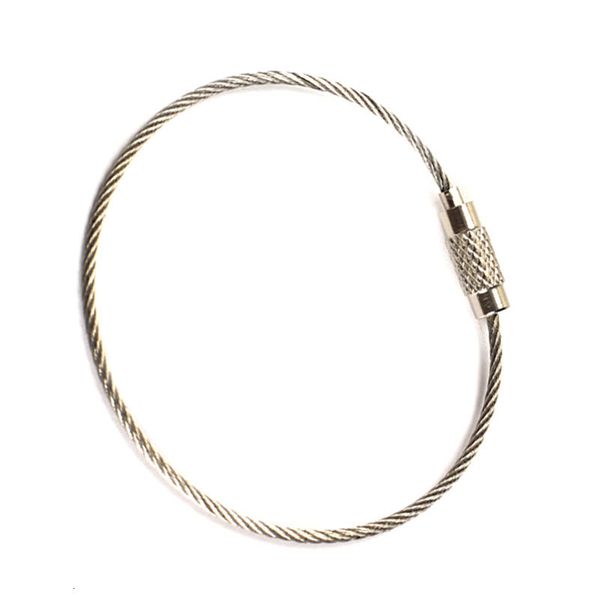 

cable 5 pcs keychain stainless steel 15cm wire key ring for outdoor m8617, Silver